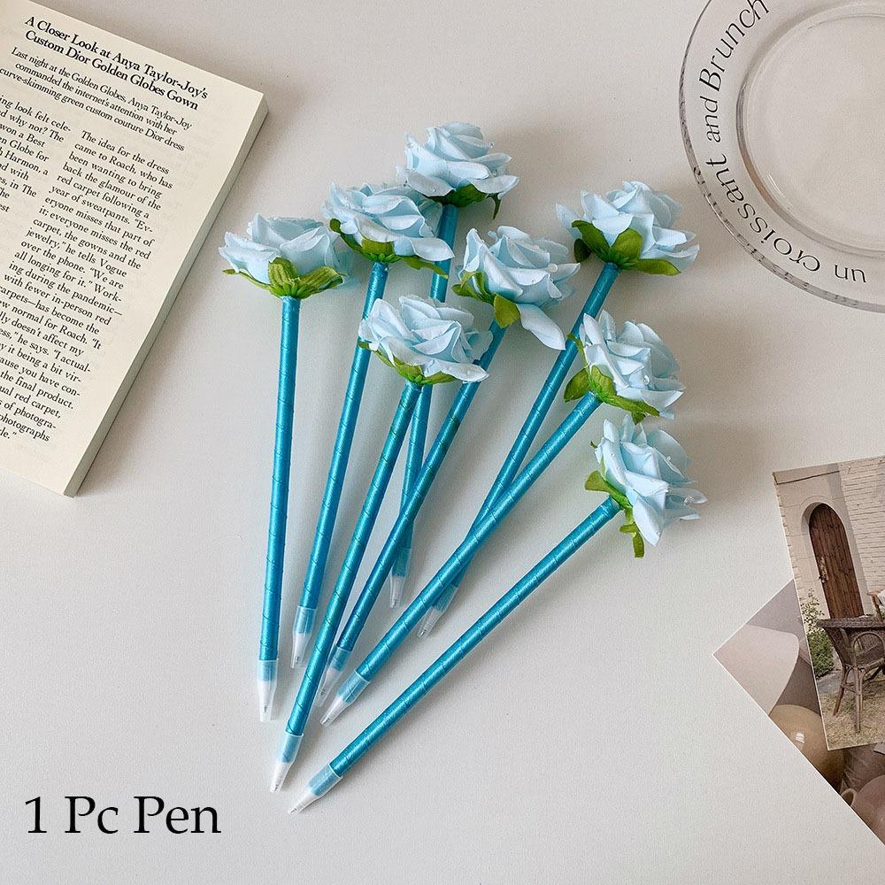 0,5 мм шариковая ручка с искусственным цветком, гелевая ручка с креативным дизайном и цветочным рисунком