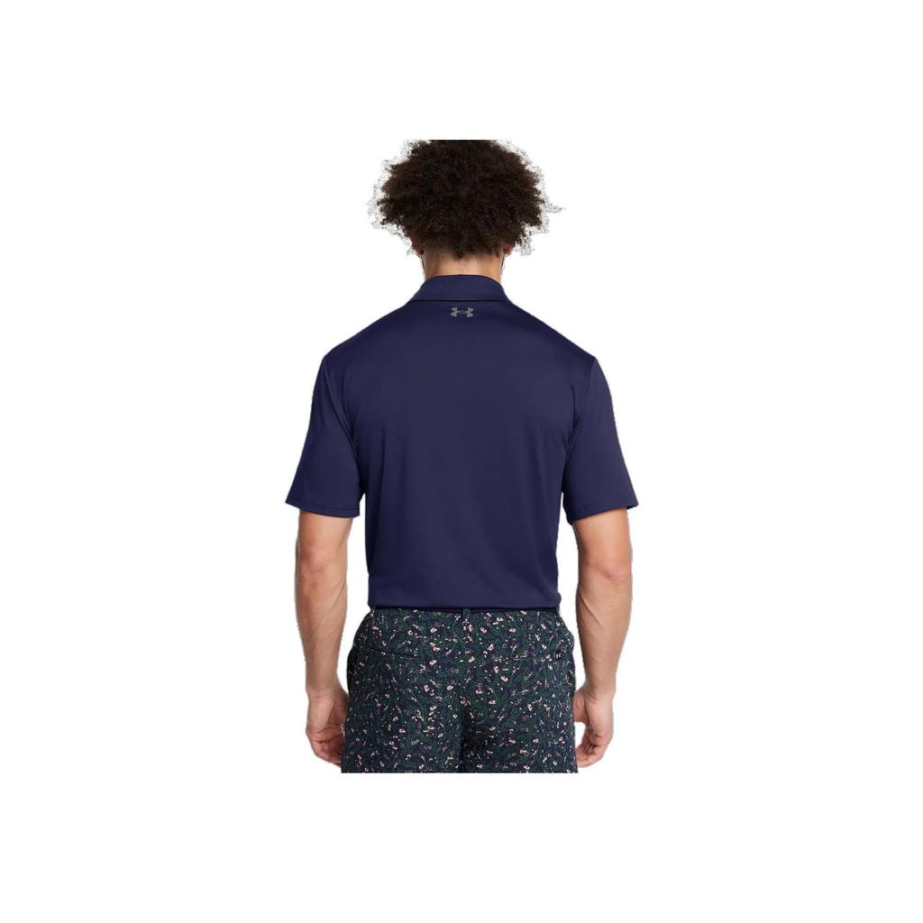 Under Armour Однотонная удобная рубашка-поло для гольфа с коротким рукавом, мужская, темно-синяя 1378673-411