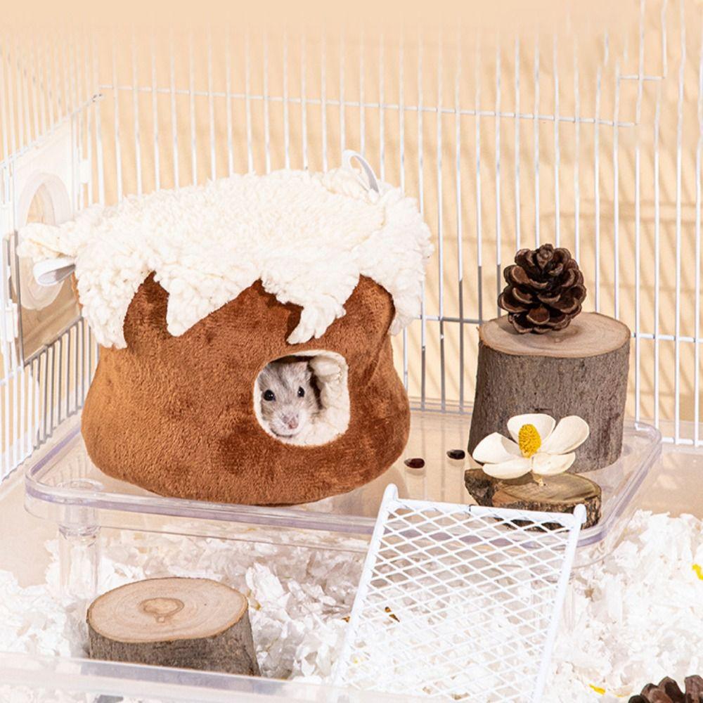 Warm Hamster Cotton Nest Cartoon Hamster Hideout Cute Guinea Pig House for Winter