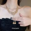 Vintage Teardrop Necklace & Earring Set with Inlaid Diamonds: High-End, Fashionable Clavicle Chain Jewelry