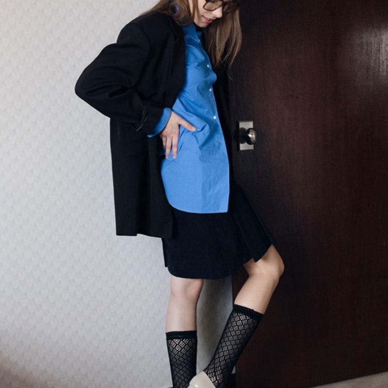 i hate monday [IHM2306ST07] Diamond Lace Socks Black