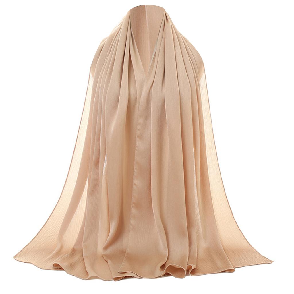 Fashionable Women Hijab Shawl Simple Breathable Headwrap Scarf for Middle Eastern and Muslimah Event Gathering 180x75cm