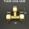 Латунный компрессионный тройник для труб Pex 1216/1418/1620/2026/2632 Равнопроходные и переходные фитинги для алюминиево-пластиковых труб для напольного отопления