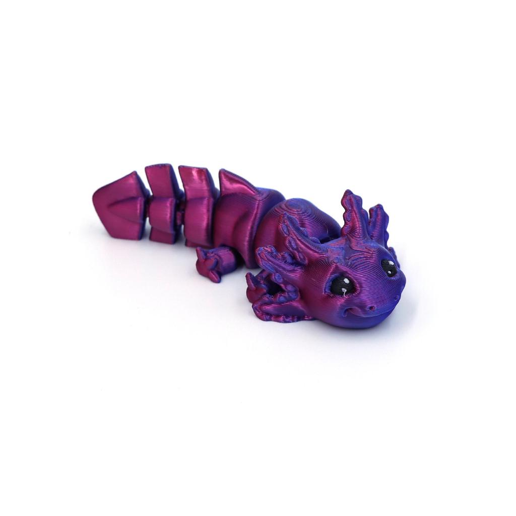 Шарнирная игрушка-аксолотль - 3D-печатная улыбающаяся модель