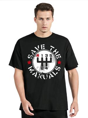 Mens T Shirts Funny Save The Manual Transmission Car Tops Men T-Shirt Cotton Crew Neck Koi Pick
