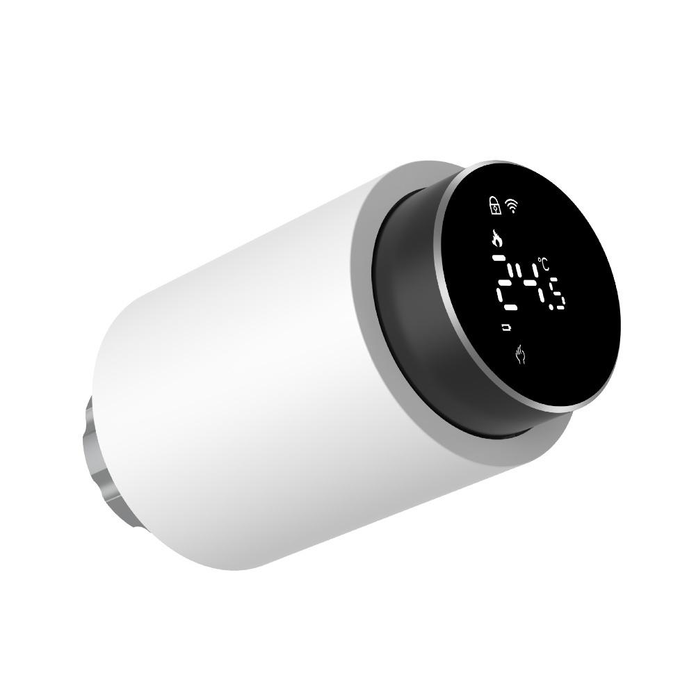 For Zigbee Hub Radiator Valve Smart Heating White Black Heating Thermostat Voice Assistant Compatible Mobile App Control