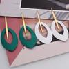 Корейский стиль геометрические овальные серьги-подвески для женщин большие массивные серьги вечерние украшения подарки подруге длинные Brincos