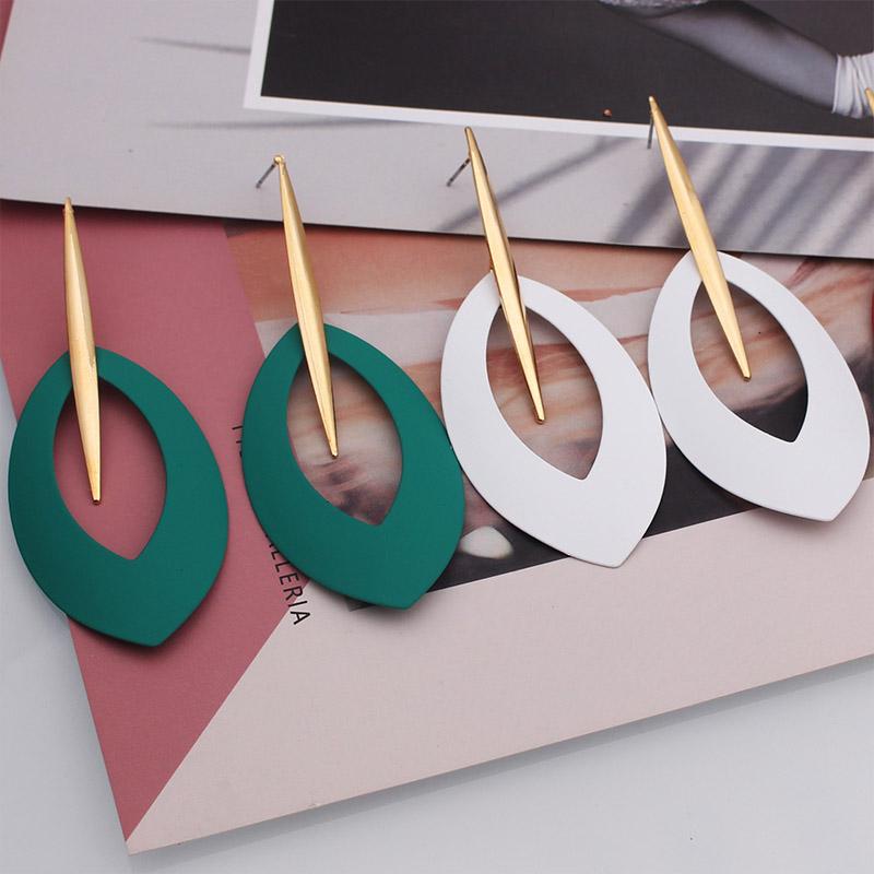 Корейский стиль геометрические овальные серьги-подвески для женщин большие массивные серьги вечерние украшения подарки подруге длинные Brincos