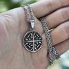 Новый винтажный кулон викингов с кельтским узлом, ожерелье, мужская цепочка, скандинавский амулет Одина, ювелирные изделия, подарок для пары
