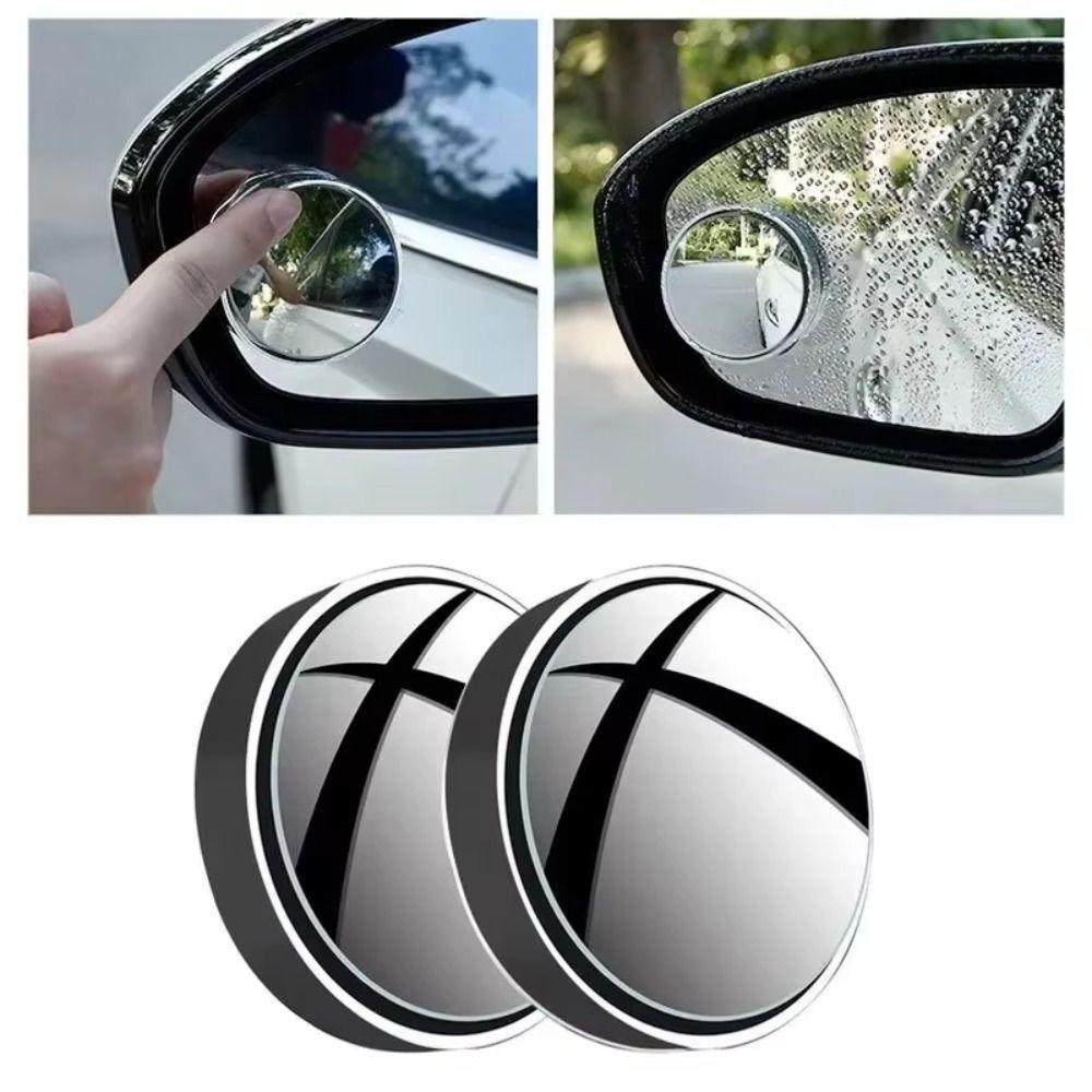 2pcs 360 Degree Adjustable Blind Spot Mirror Universal Fit Wide Angle Mirror Driving Safety
