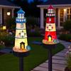 Lighthouse Solar Light Outdoor Waterproof Garden Solar Light Decorative Lighthouse Walkway Light with Spike for Flower Beds Courtyard Patio