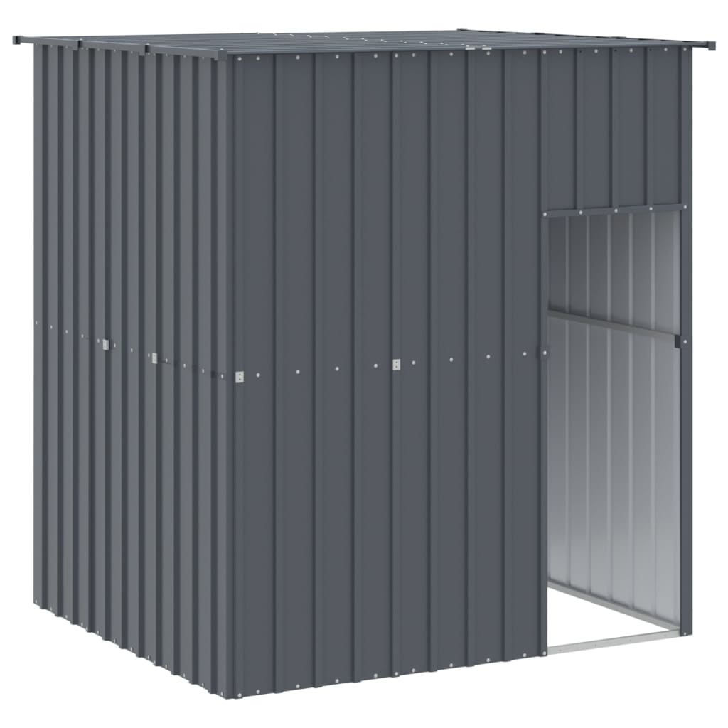 Dog Kennel with Roof Anthracite Grey 165 x 153 x 181 cm Galvanized Steel