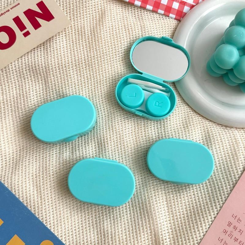 1 шт. Ins Letter Print Футляр для контактных линз Коробка-компаньон для контактных линз Beauty Eye Box Портативная коробка для контактных линз с зеркалом и пинцетом