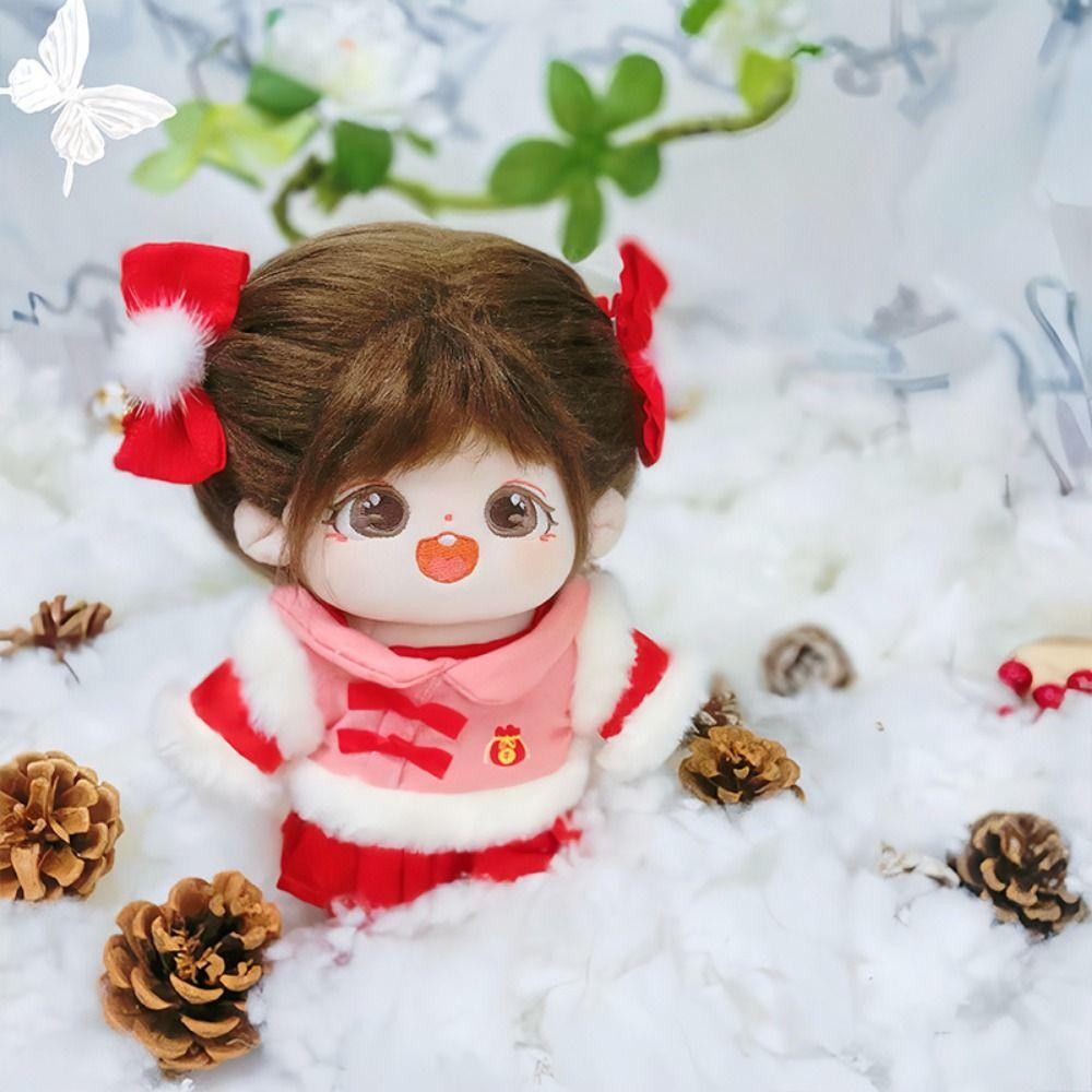 20CM Doll New Year's Clothing Hairy Mini Clothes High Quality Doll Plush Cloak  20cm Cotton Doll