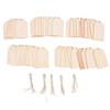 50pcs Wood Pieces DIY Natural Rustic Unfinished Wood with Hemp Rope for Handicraft Bookmarks Gift