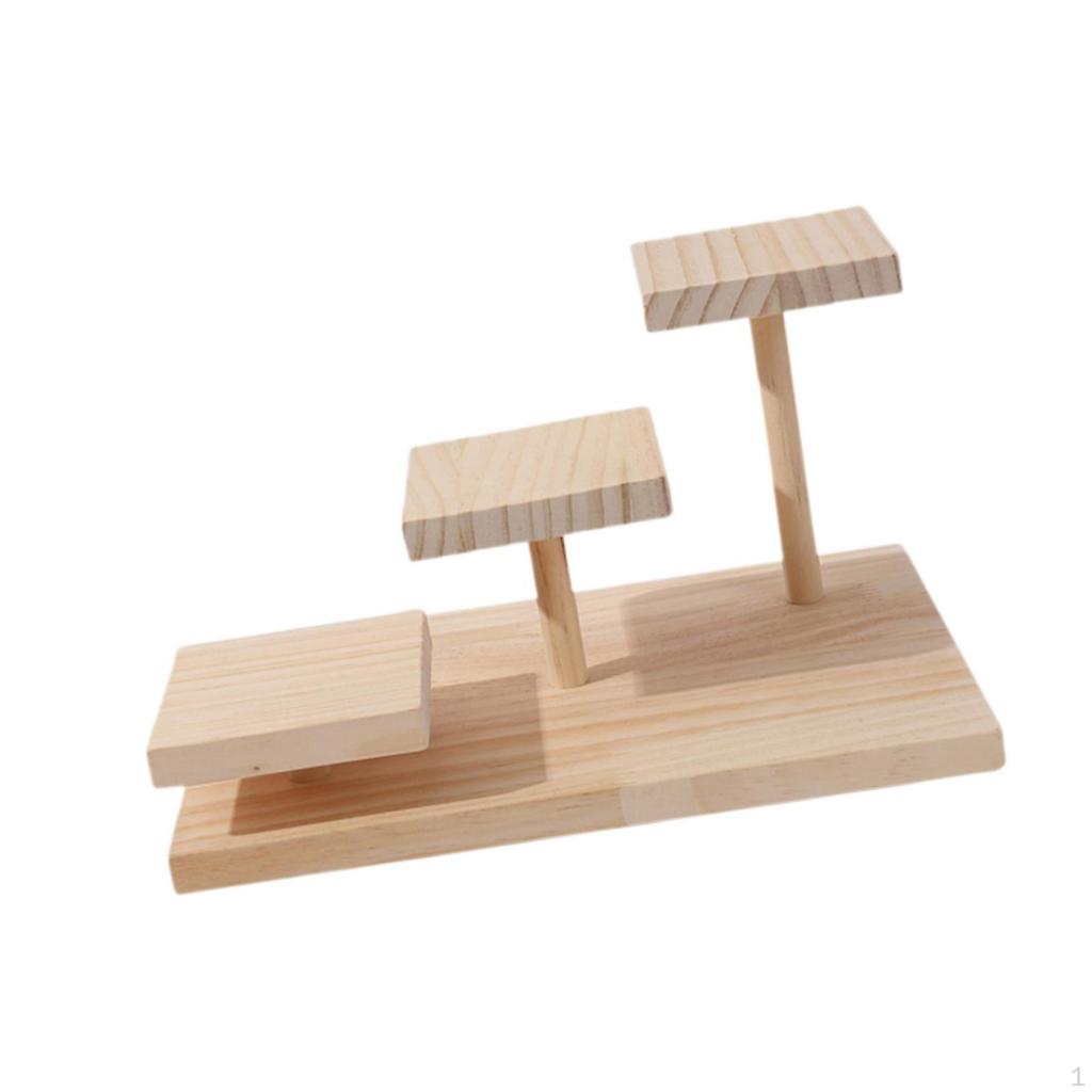 Wood Cake Stand Dessert Holder,Exhibition Stand,Step Ladder Tiered Wooden Plant for Figurine