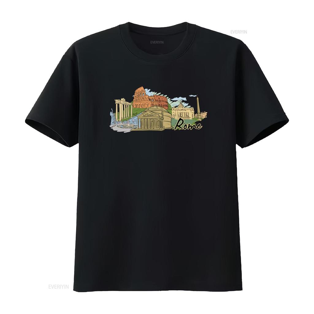 Rome Landmarks T Shirt Colosseum Roman Forum St Peter Basilica Pantheon Piazza Venezia Perfect for Travel Lovers vintage