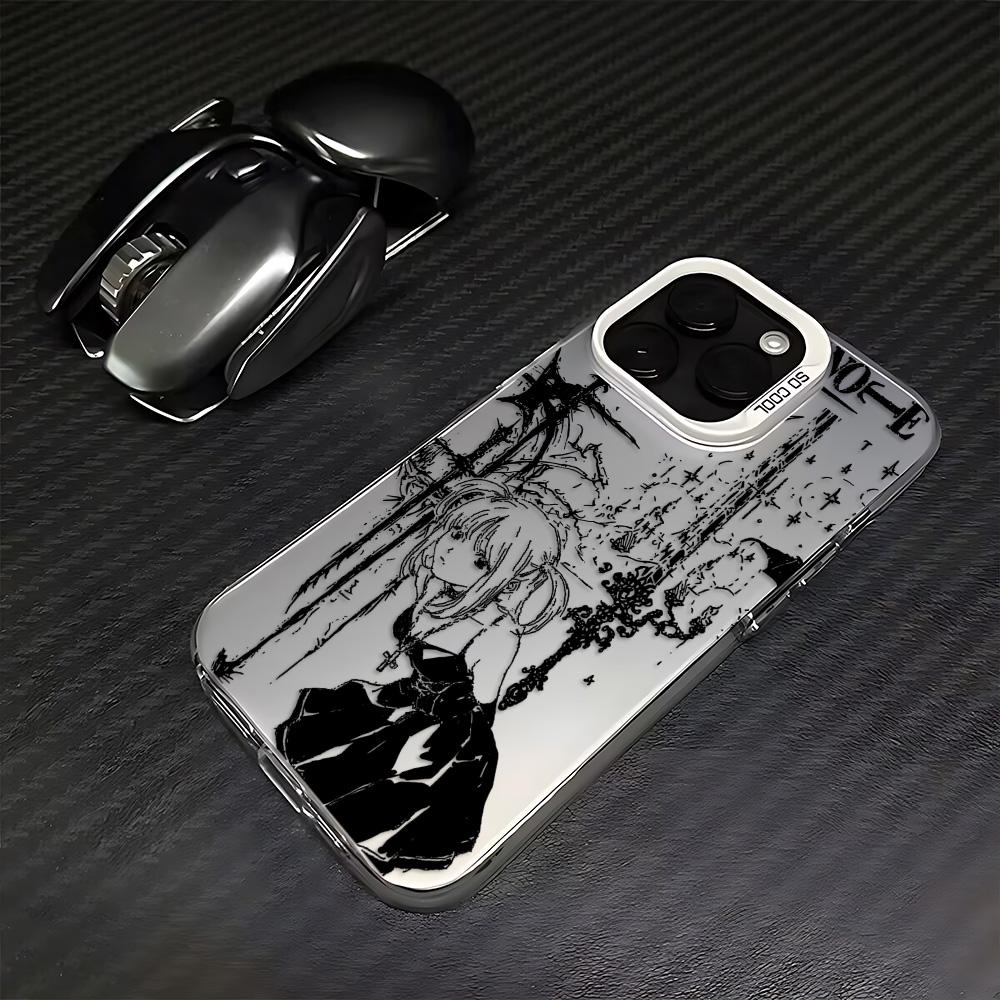 Роскошный Чехол Clmj Тетрадь Смерти Миса Для iPhone 17 Air 16e 15 14 13 12 11 Pro Max Plus Mini SE Противоударный Матовый Задний Чехол