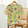 Women's Ins Style Colorful Floral Short Sleeve Top - Soft Fabric Loose Fit Casual Versatile Daily T-Shirt
