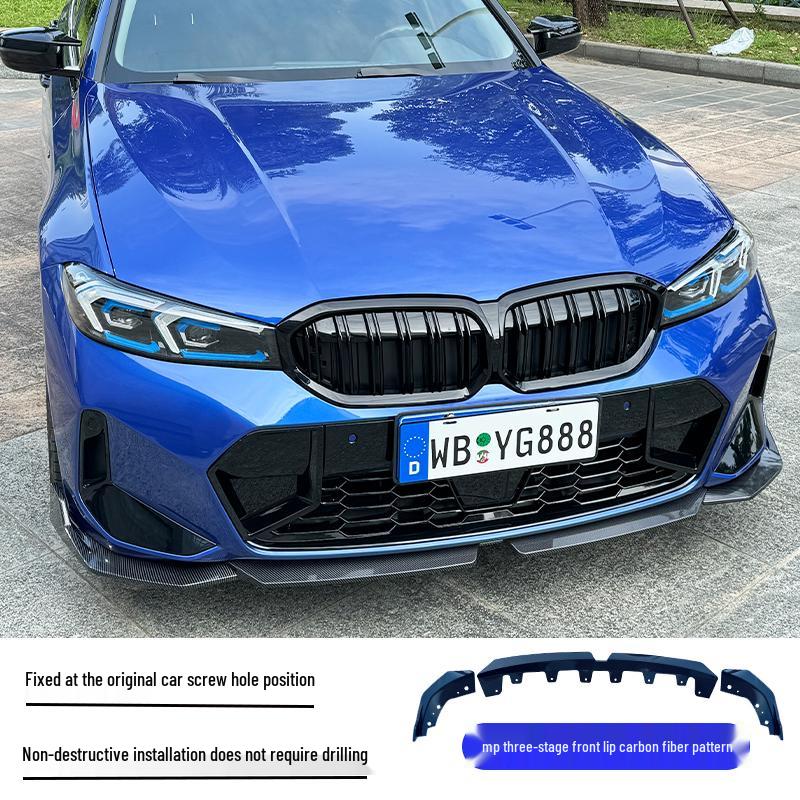 Комплект переднего сплиттера и бампера для BMW 3 серии 20-25 - Черный MP