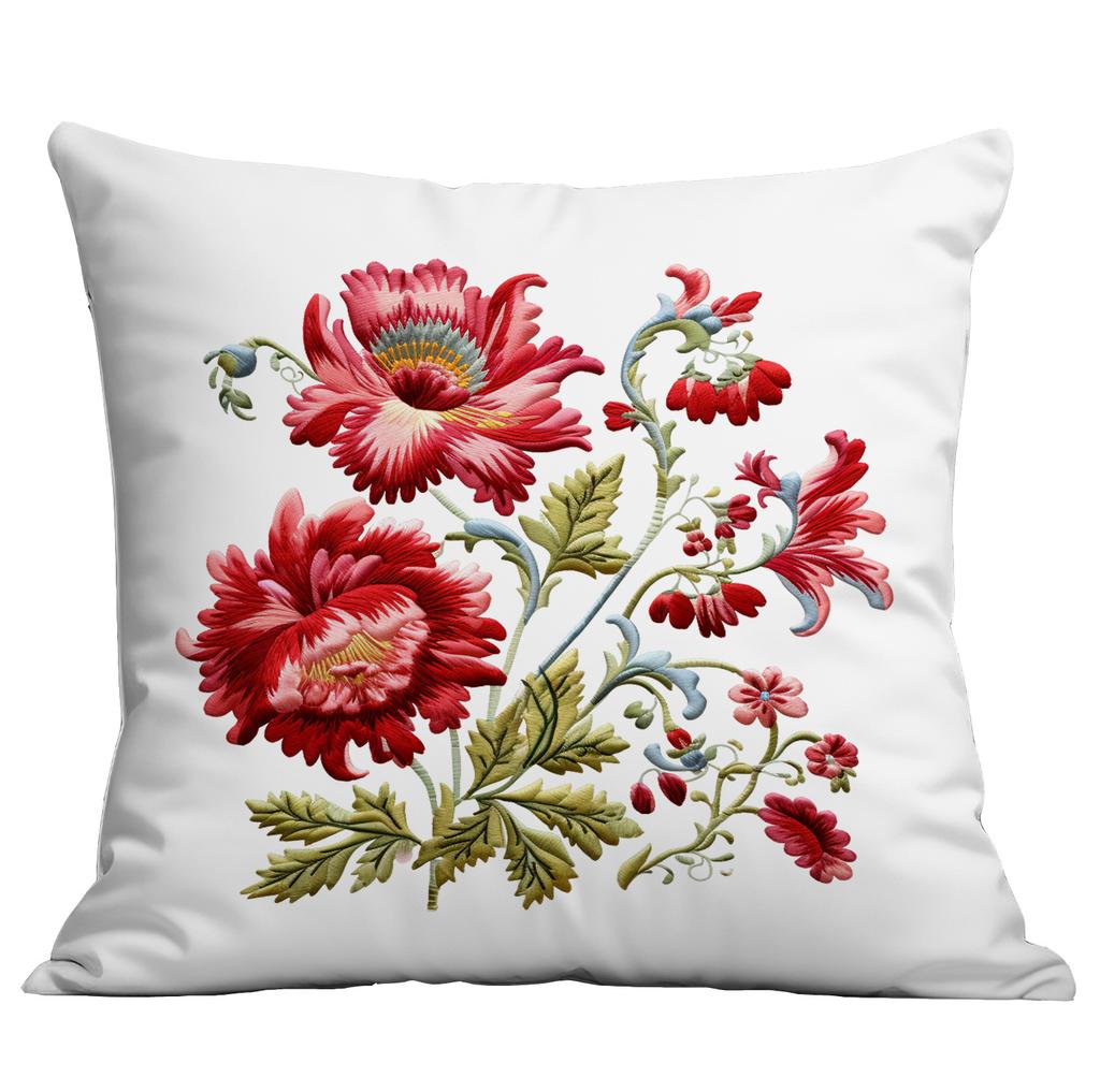 Весенняя и Летняя Наволочка с Имитацией Вышивки Цветы Домашняя Диванная Гостиная Наволочка Новый Стиль Наволочка