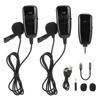 UHF Wireless Microphone Lavalier 1 for 2 Mini Mic for Recording Live Interview for IOSAndroidDSLR
