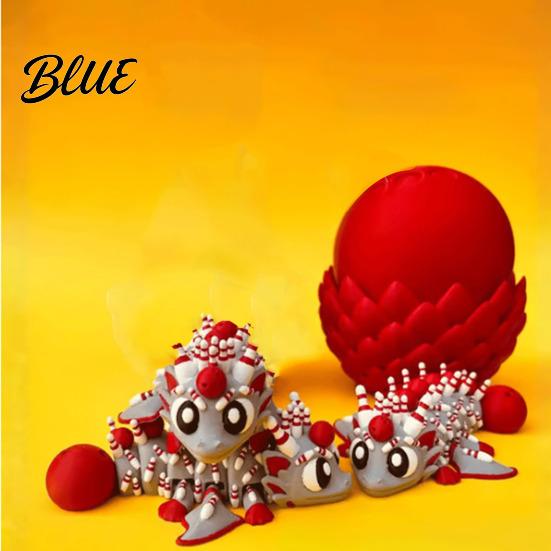 Ball Dragon Collectible 3D Printed Egg Ornament Toy with Figurine Inside Sports Inspired Fidget Toy Stress Relief Statue for Kids Adults Home Office
