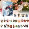 Christmas Advent Calendar 24 Acrylic Christmas Tree Ornaments Dinosaur Pendant Festive Bag Charms Creative Countdown Decor for Home Holiday Party