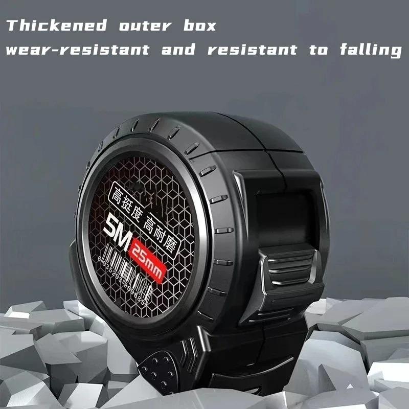 5/7.5/10M High Precision Thickened Self-lock Tape Measure Fluorescent Wear-resistant Steel Tape Measuring Tape Gauging Tools