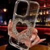 Модный чехол для iPhone с инкрустацией бриллиантами в форме сердца для моделей Pro Max