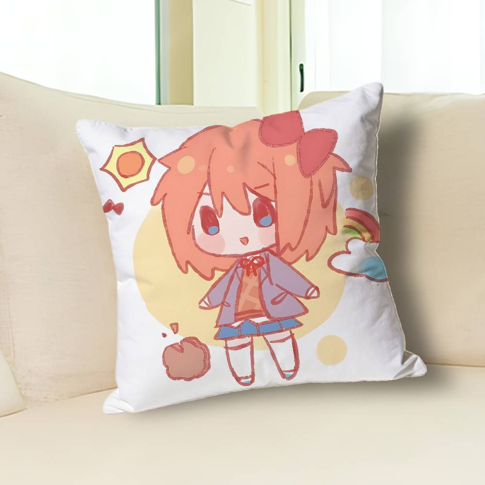 Милые чехлы для подушек S-Sayori DDLC для спальни, гостиной, дивана, домашний декор, полиэстеровый чехол для подушки на молнии