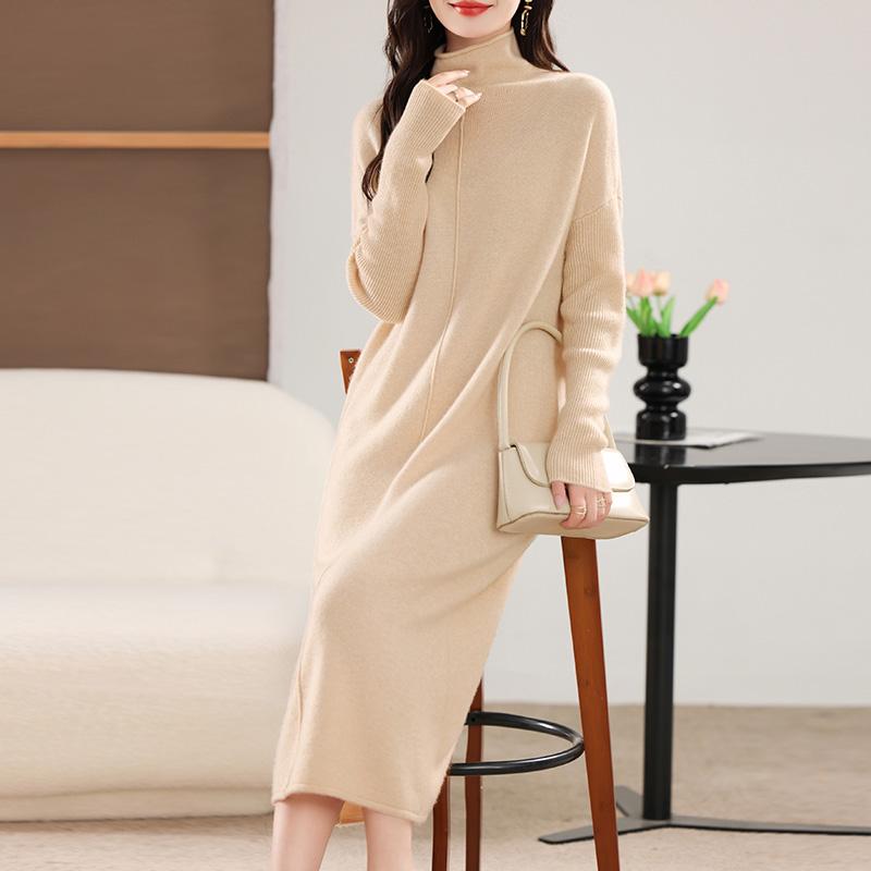 Женское кашемировое платье Qinghe кашемир 30% кашемир 70% шерсть осенне-зимняя кашемировая юбка мягкая и теплая