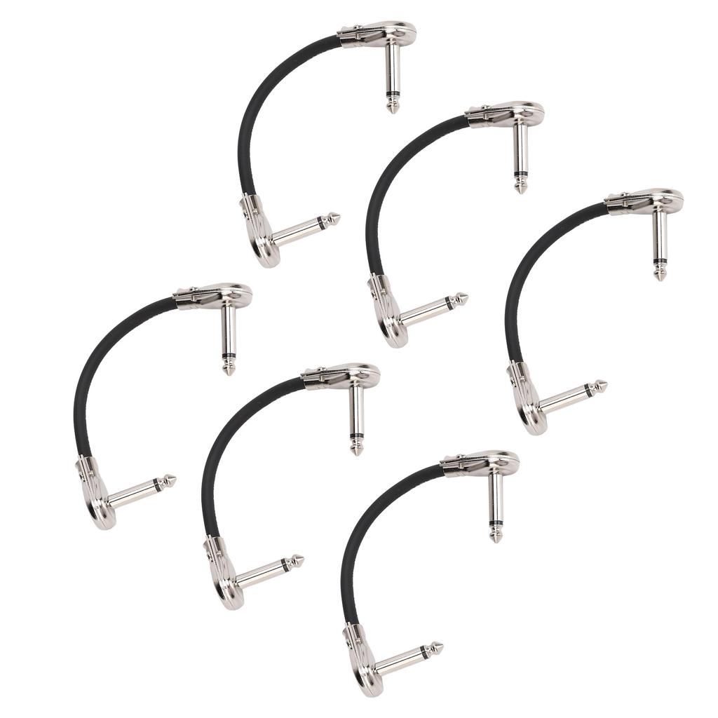 6 шт. Кабель для педали гитарного эффекта 15 см 6 дюймов 1/4 дюйма Прямоугольный гитарный патч-кабель для микрофона, усилителя, клавишных