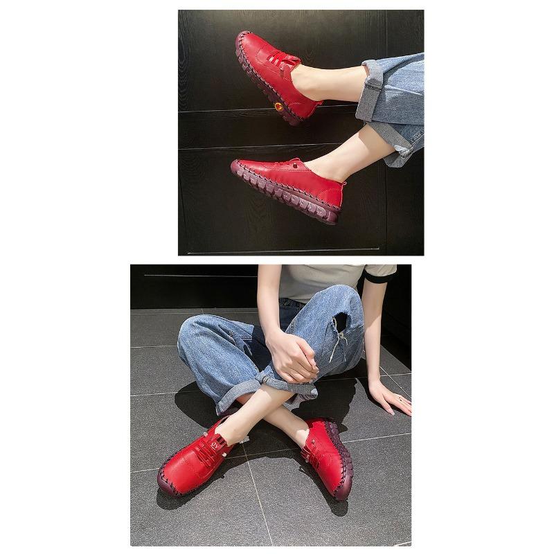 Large Size Spring and Summer Cow Tendon Soft Soled Mom Shoes, Women's Casual Versatile Single Shoes