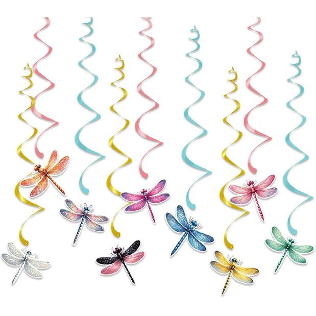 9 Pcs Dragonfly Hanging Swirls 2 Pcs ect Birthday Banners for Dragonfly Party Decorations Dragonfly Birthday Party Supplies