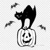 Halloween Black Transparent Black Cat Iron On Heat Transfer Printing Vinyl Patches Sticker for Clothes DIY Appliques Washable Patches