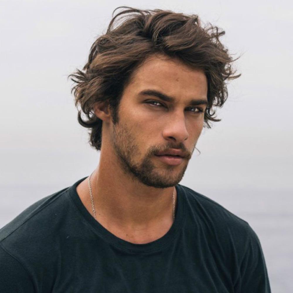 Short Men's Wig Natural Wavy Hair Synthetic for Male Black Brown Ombre Cosplay Wigs Head Cover Heat Resistant Hair Wig Daily Use Wig