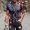 Summer Outfit National Flag Fashion Trend Men's Breathable Sports T-shirt Digital Printed 3D T-shirt