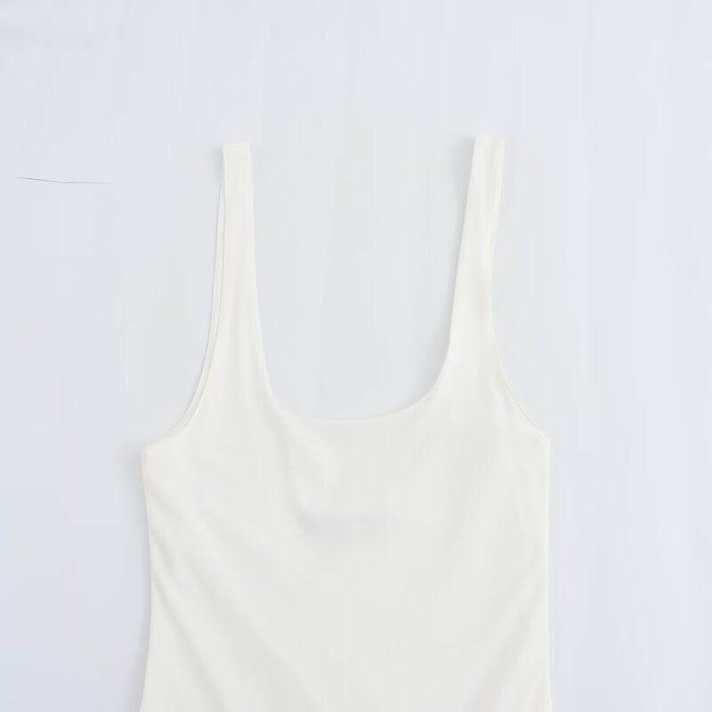 Fashion Style 2024 Summer New Arrival Women's Clothing Contrast Color Balloon Sling Midi Skirt Dress 4661327 250