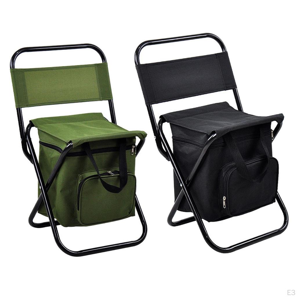 Camping Chair Cool Bag Outdoor Backrest Stool Fishing Folding for