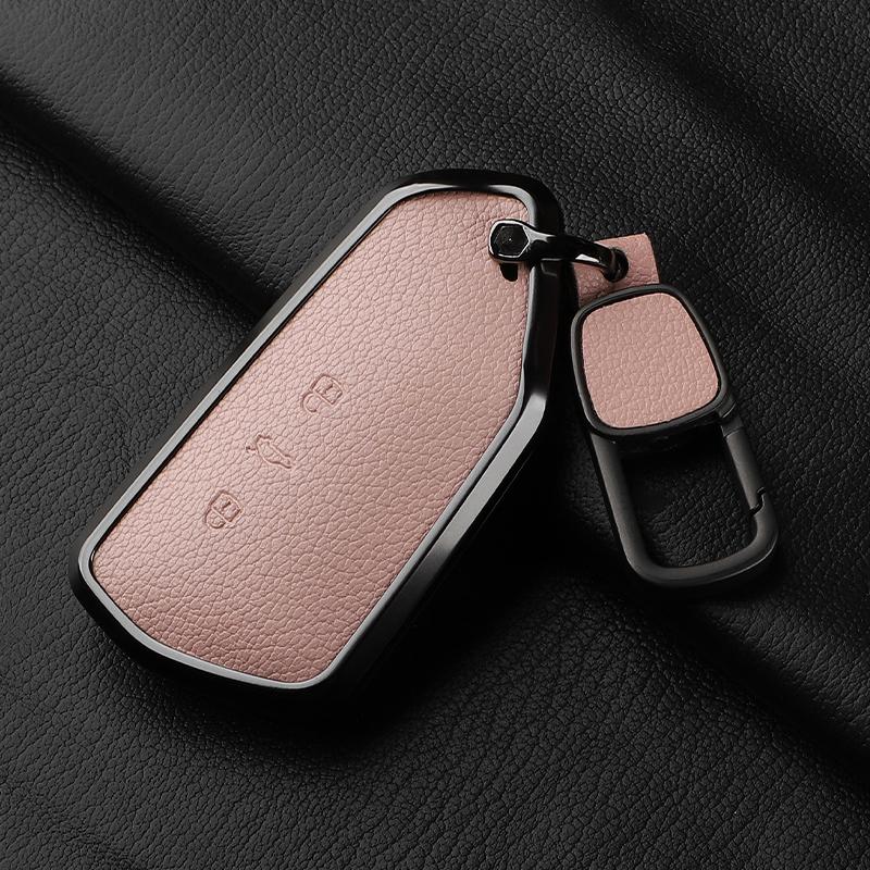 AAABP1 Goatskin Car Key Case Cover For Volkswagen Golf 8 MK8 ID.3 ID.4 Cupra Skoda Octavia A8 SEAT Leon MK4 2020 2021 Formentor Tarraco