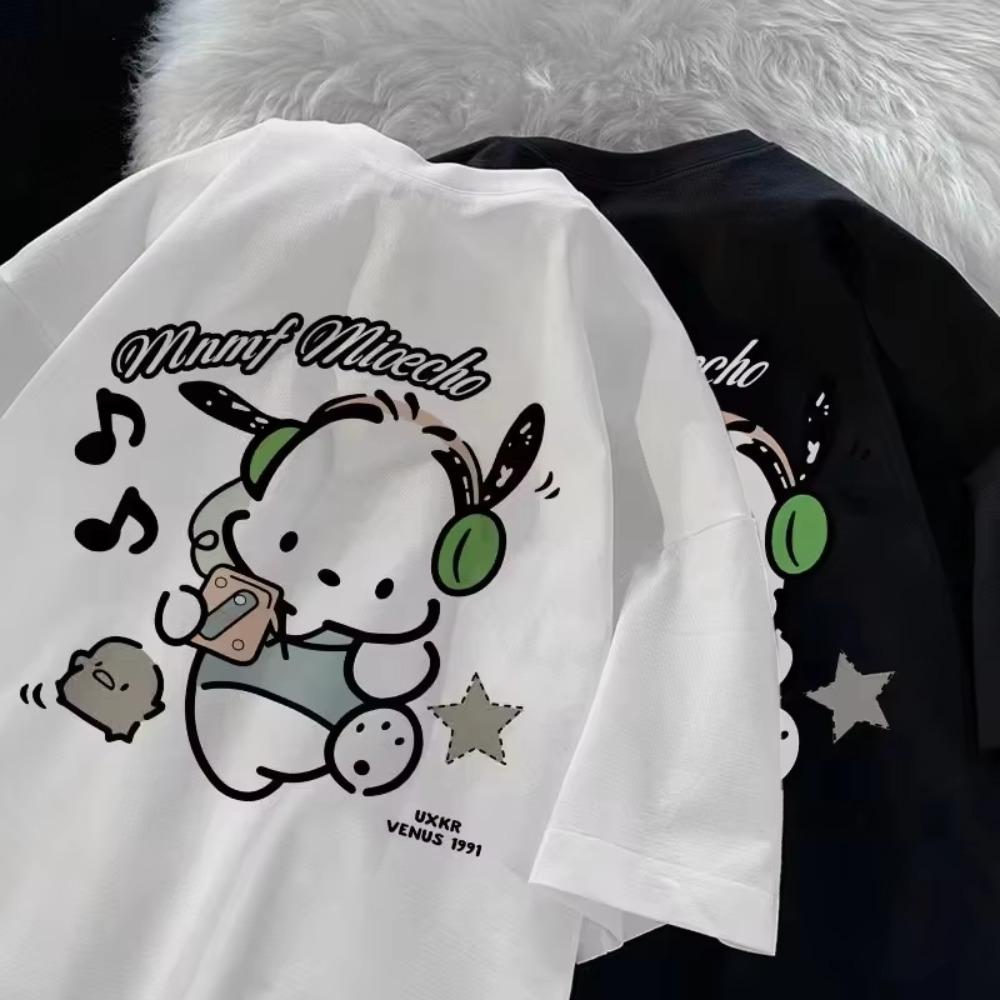 Trendy Pochacco Tshirt 2025 Summer New Unisexs Plus Size Tshirt Loose Casual Versatile Short Sleeved Top Cotton and Soft