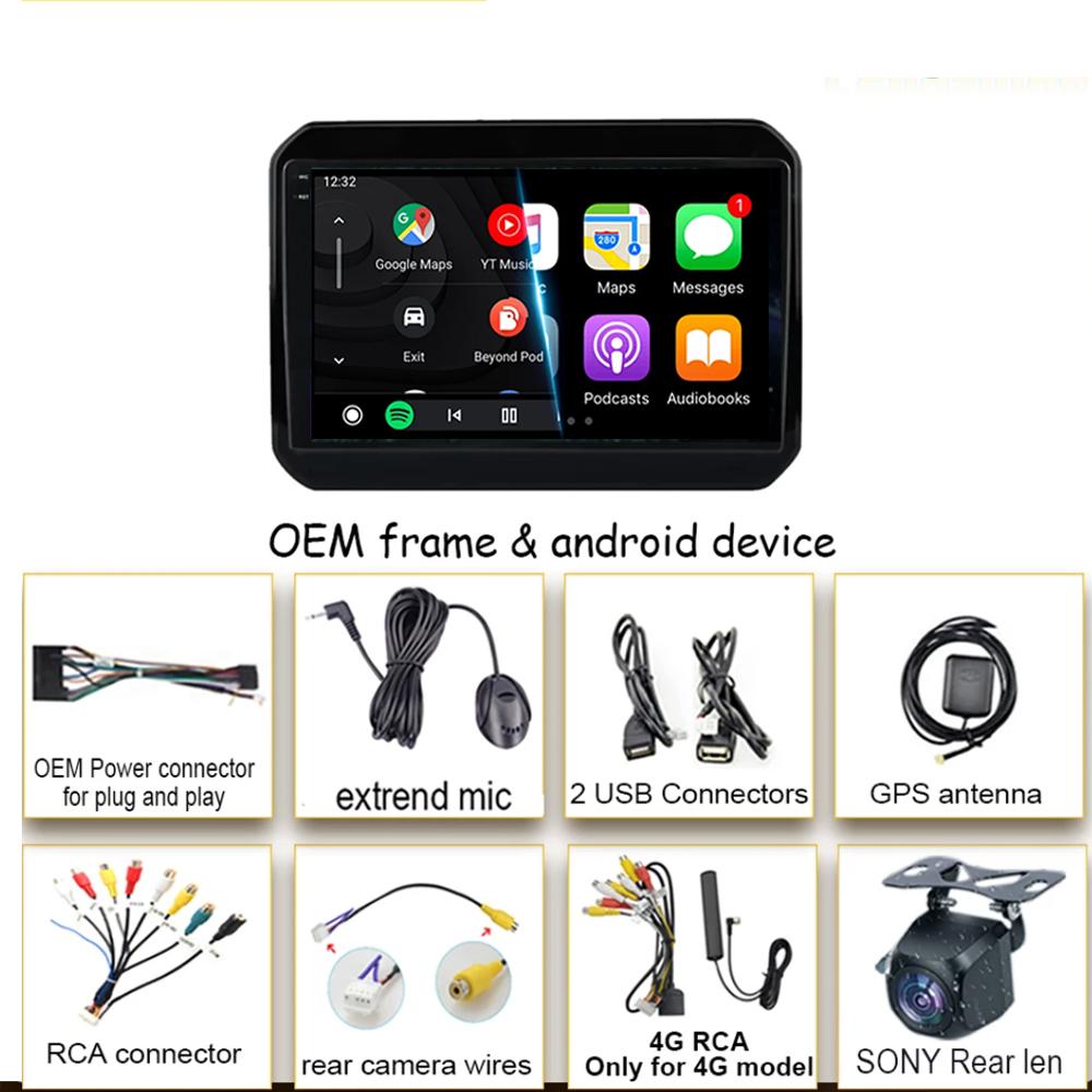 Вентилятор охлаждения Android 14 для Suzuki Ignis 2016 - 2020 GPS экран поддержка Raer камера Carplay BT автомобильный мультимедийный радио видеоплеер