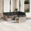 12 piece Garden Sofa Set with Cushions Light Grey Poly Rattan
