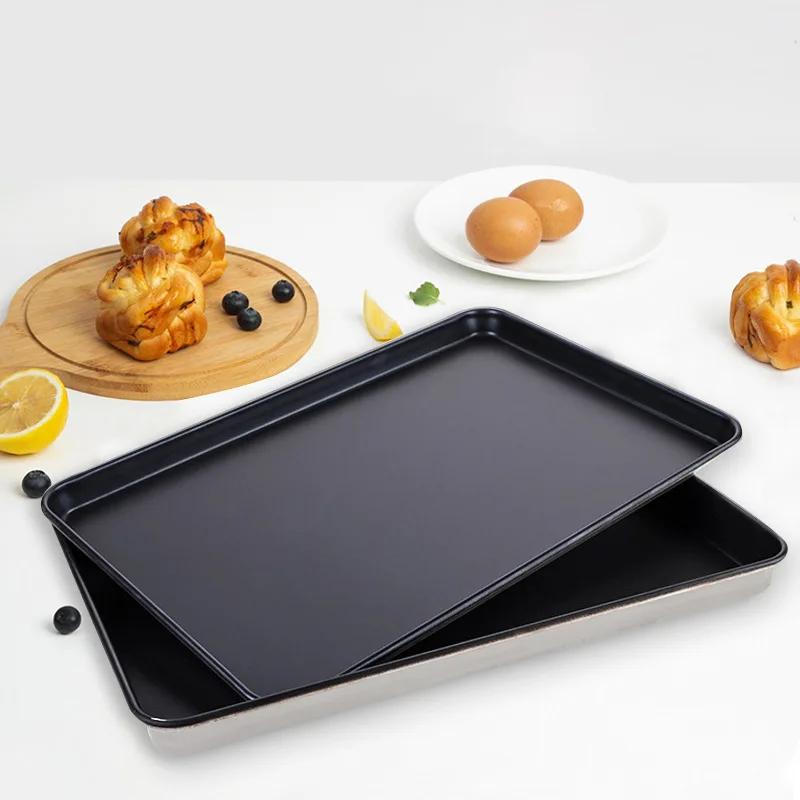 Прямоугольная форма для выпечки с антипригарным покрытием, коммерческий противень для выпечки, противень для выпечки печенья, пирога, пиццы, жареного кекса, хлеба, формы для выпечки, торта, покрытый