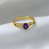 Amethyst Gold Plating Ring 925 Sterling Silver Handmade Jewelry Gift For Her