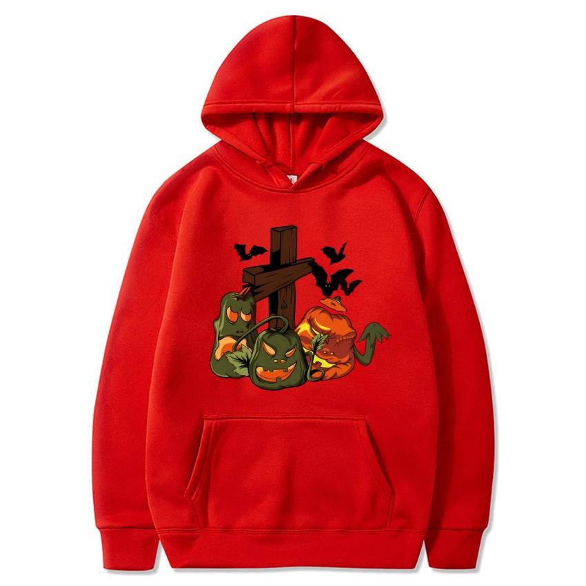 2025 Autumn/Winter New Halloween Pumpkin Printed Hoodie Men's Fashion Warm Sweatshirt Casual Street Wear Fashion Warm Hoodie