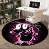 Pink Cowardly Dog Thumbs Up Round Rug for Livingroom,Bedroom, Palyroom, Chair Rug, Area rug, Circle Carpet, Large Size Fan Christmas gift