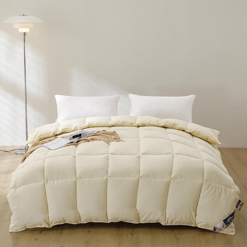 Зимнее одеяло из чистого хлопка и перьевого шелка - двуспальные и односпальные размеры для использования в гостиницах или общежитиях