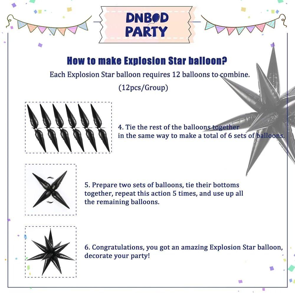 12 шт. День рождения Свадьба Взрыв Звезда Воздушный шар Креативные Конусные Фольгированные шары Новые Шары-Звезды